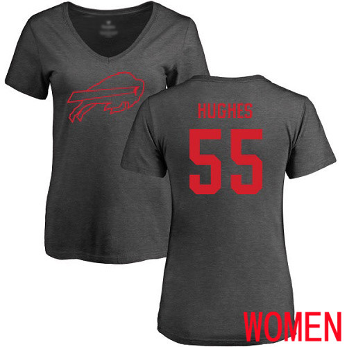 NFL Women Buffalo Bills #55 Jerry Hughes Ash One Color T Shirt